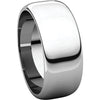 Sterling Silver 8mm Half Round Band, Size 6