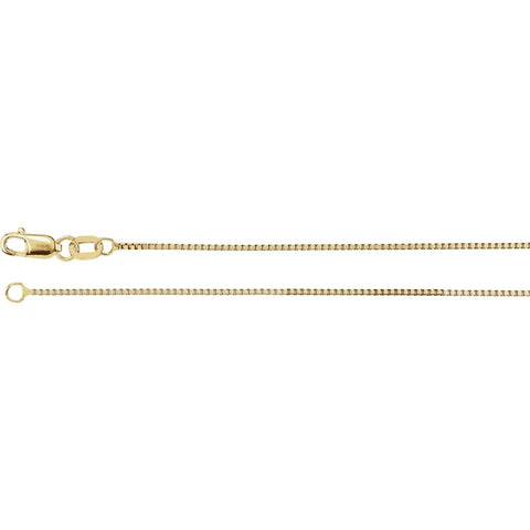 14k Yellow Gold .75mm Box 24" Chain
