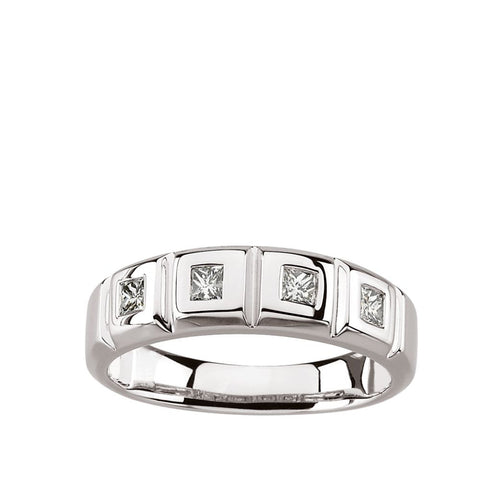 14k White Gold 1/4 CTW Diamond Anniversary Band, Size 7