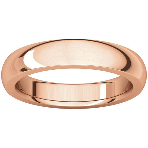 10k Rose Gold 4mm Heavy Comfort Fit Band, Size 8