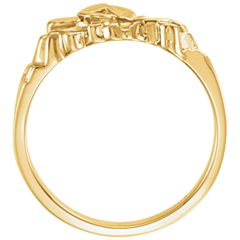 14k Yellow Gold Nugget Ring Mounting, Size 11