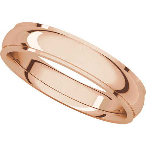 14k Yellow Gold 4mm Comfort Fit Edge Band , Size 6