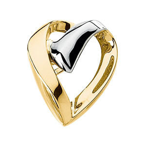 14K Yellow & White Heart Chain Slide