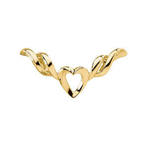 14k White Gold Heart Shape Chain Slide