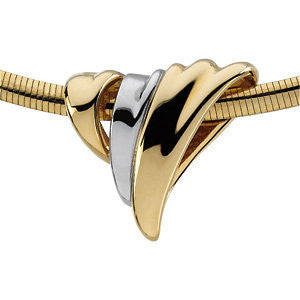 14k White Gold 24x27mm Fashion Chain Slide