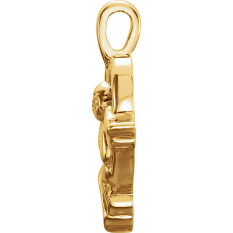 14k Yellow Gold Angel Heart Pendant