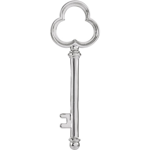 14k White Gold Fashion Key Pendant