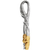 Sterling Silver/10k Yellow Gold .01 CT Diamond Claddagh Pendant with Rhodium