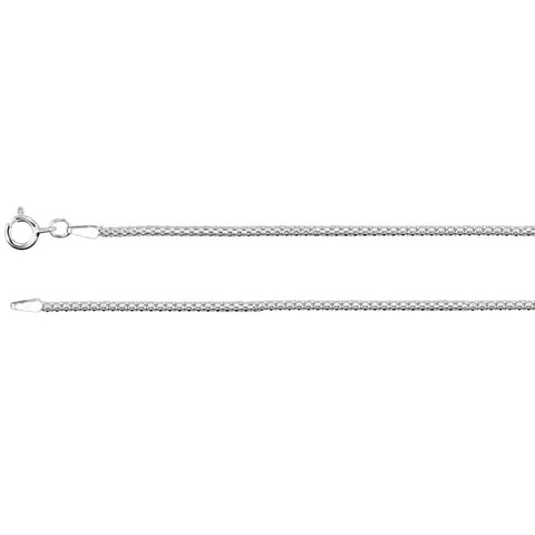 Popcorn Chain with Spring Ring in Sterling Silver ( 16 Inch )