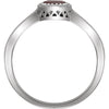 14k White Gold Garnet "January" Birthstone Ring, Size 7