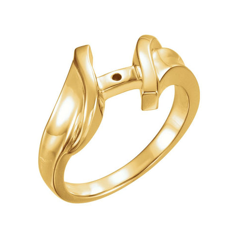 14k Yellow Gold Freeform Peg Remount Ring, Size 6