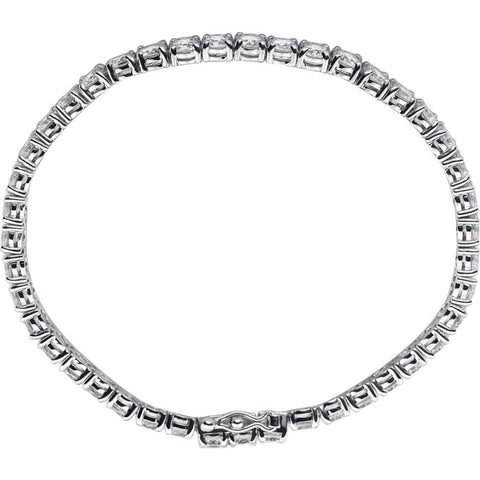 Sterling Silver 4mm Round Cubic Zirconia Bracelet