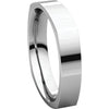 14k White Gold 4mm Square Comfort Fit Band, Size 11