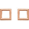 14k Rose Gold Square Earrings