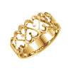 14K Yellow Gold 10mm Men's Heart Design Duo Band (Size 10)