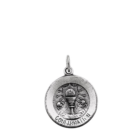 Sterling Silver 14.75mm Round Confirmation Pendant Medal