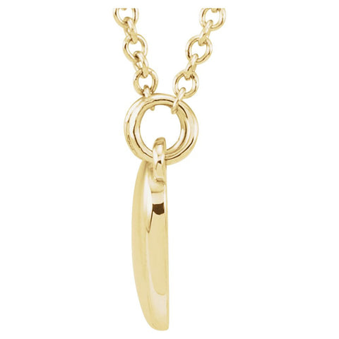 14k Yellow Gold Heart 18" Necklace