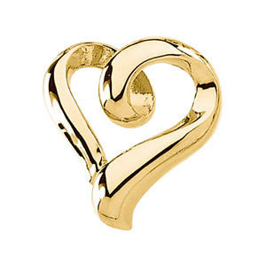 14k Yellow Gold Heart Chain Slide