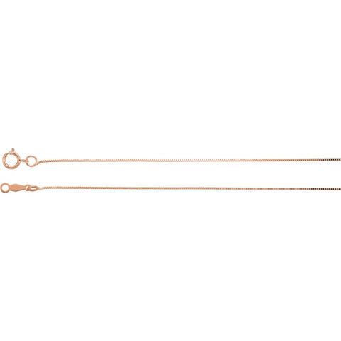 14k Rose Gold .55mm Solid Box 16" Chain