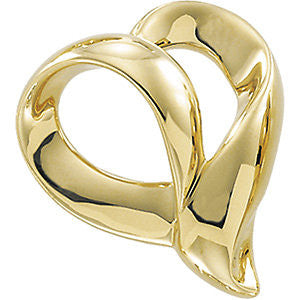 14k White Gold Heart Pendant