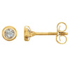 14K Yellow Gold 3mm Cubic Zirconia Kids Bezel Stud Earrings
