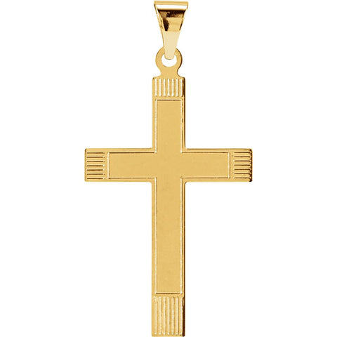 14k Yellow Gold 28x18mm Cross Pendant