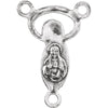 Sterling Silver 20x13.6mm Mary and Jesus Rosary Center
