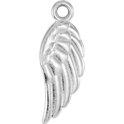 14k White Gold Angel Wing Charm