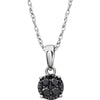 14K White Gold 1/5 CTW Black Diamond 18-Inch Necklace