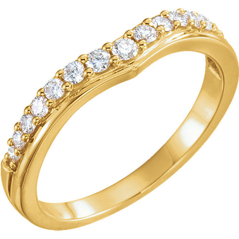 14k Yellow Gold 1/3 CTW Diamond Contour Band, Size 7