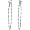 14k White Gold 1 1/5 CTW Diamond Inside/Outside Hoop Earrings