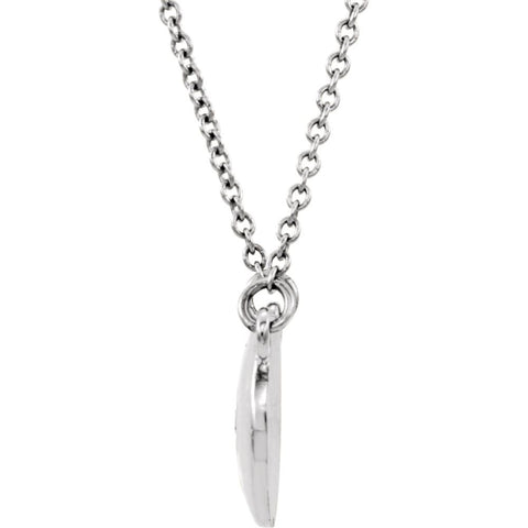 14k White Gold .02 CTW Diamond Domed 16.5" Necklace