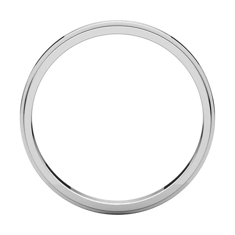 14k White Gold 2.5mm Flat Edge Band, Size 5.5