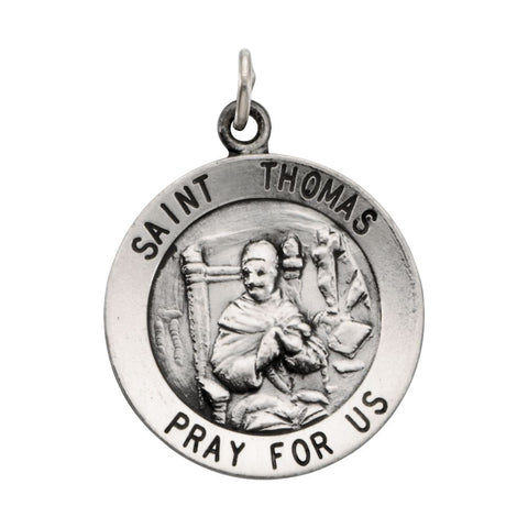Sterling Silver 18.25mm Round St. Thomas Medal