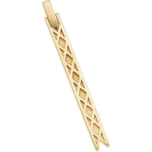 14k Yellow Gold 52.25x5mm Latticework Linear Pendant