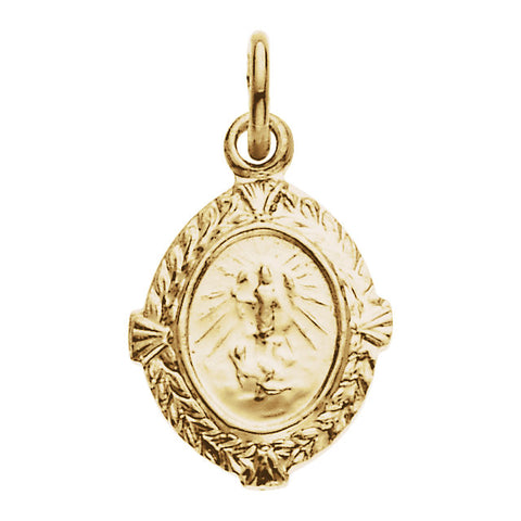 14k Yellow Gold 12x9mm St. Raphael Medal