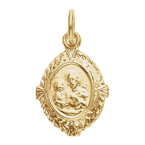 14k Yellow Gold 12x9mm St. Joseph Medal