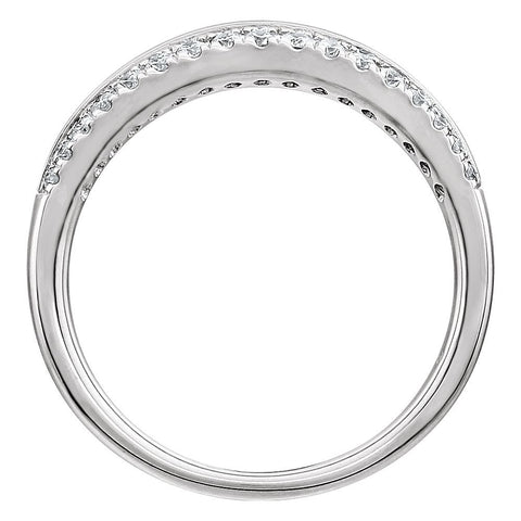 14k White Gold 1/3 CTW Diamond Knife Edge Anniversary Band , Size 7
