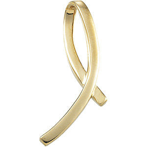 14k White Gold Foldover Design Pendant Slide