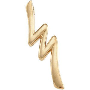14k White Gold Zig Zag Vertical Pendant Slide
