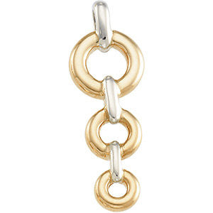 14k White/Yellow Gold Multi-Circle Vertical Pendant