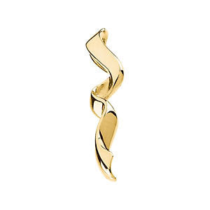 14k Yellow Gold Wavy Ribbon Vertical Pendant Slide