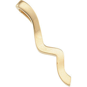 14k Yellow Gold Wavy Vertical Pendant