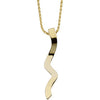 14k White Gold Wavy Vertical Pendant