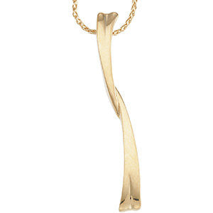 14k White Gold Twisted Vertical Pendant