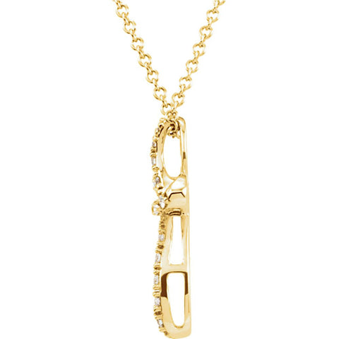 14k Yellow Gold 1/10 CTW Diamond Cross 18" Necklace