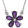 14K White Gold Amethyst 16-Inch Necklace
