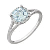 14k White Gold Aquamarine & 0.05 ctw. Diamond Ring, Size 7