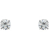Sterling Silver 4mm Round Cubic Zirconia Earrings