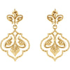 14k Yellow Gold 31x18mm Metal Fashion Dangle Earring Pair